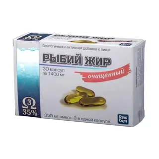 Рыбий жир очищенный капсулы 1400 мг (РеалКапс) 30 шт