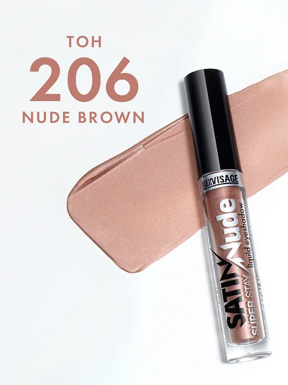 LuxVisage Тени для век жидкие Luxvisage Satin Nude super stay тон 206 Nude Brown 3,5 гр