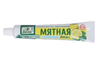 Зубная паста Весна Главаптека Мятная лимон+отбеливание без пенала, 90 г