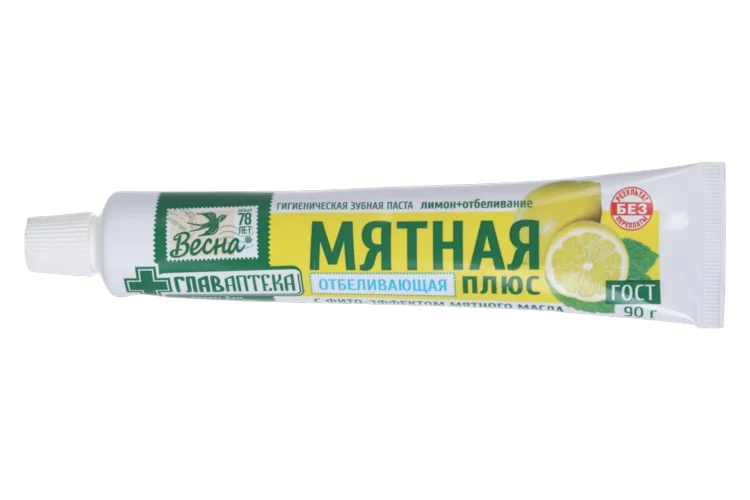 Зубная паста Весна Главаптека Мятная лимон+отбеливание без пенала, 90 г