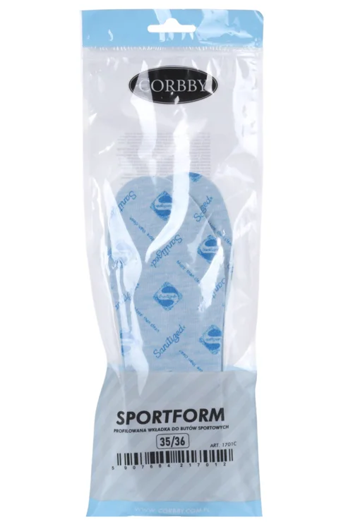 Стельки Corbby Sportform трехслойн проф из полиурит пены с антибак пропит Sanitized р 35-36