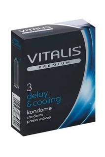 Презервативы Vitalis Premium delay and cooling с охлажд эффектом ширина 53 мм 3 шт