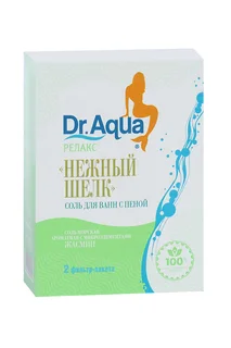 Соль для ванн Dr Aqua Релакс морская с пеной Нежный шелк жасмин 250 гр 2 шт фильтр-пакет