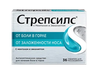 Стрепсилс С Ментолом И Эвкалиптом таблетки 36 шт
