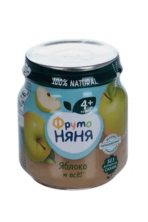 Пюре Фрутоняня яблоко (с 4 мес) 100 гр