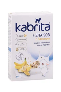 Каша Kabrita 7 злаков на молочной смеси с бананом (с 6 мес), 180 г