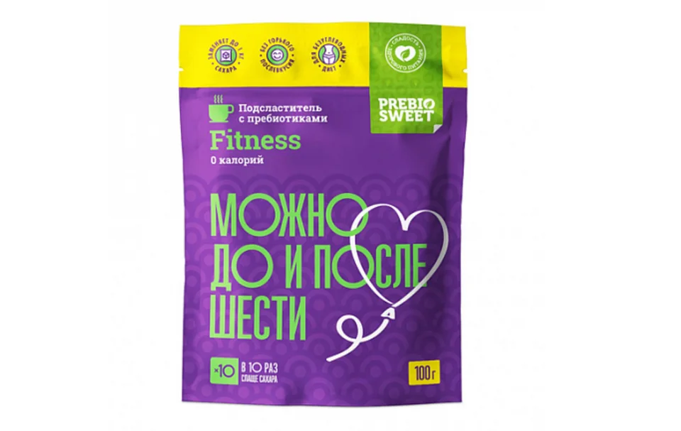 Подсластитель с пребиотиками Prebiosweet Fitness 0 калорий дой-пак 100 гр