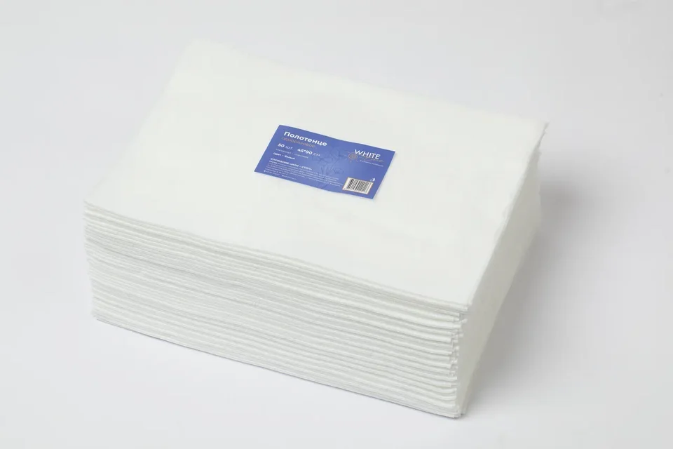 Полотенце 45*90 пачка White line белый 50 штук