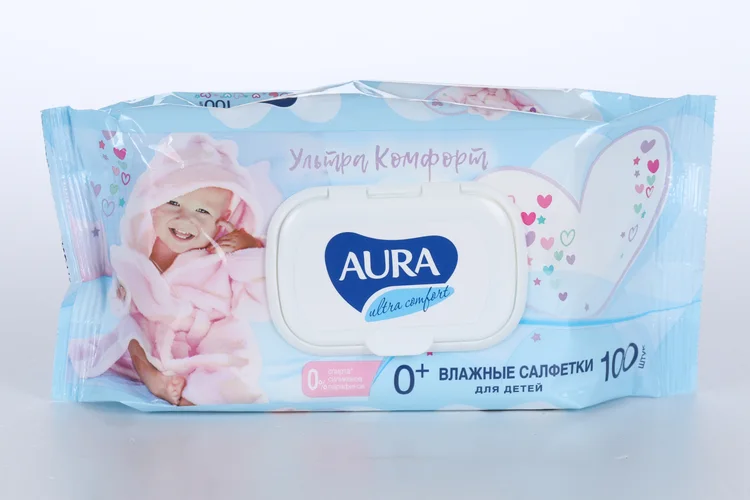 Салфетки Аура влажн дет Ультра комфорт 100 шт