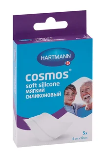 Пластырь Cosmos Мягкий силиконовый на нетканой основе 6×10 см 5 шт