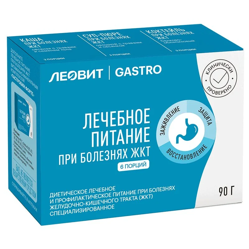 Леовит Гастро Лечебное Питание При Болезнях Жкт 6 Порций 90Г