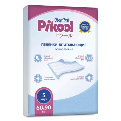 Пеленки Пикул однораз 60×90 см 5 шт