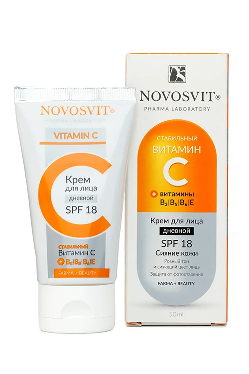 Крем Novosvit SPF18 стабильный витамин С для лица 50 мл