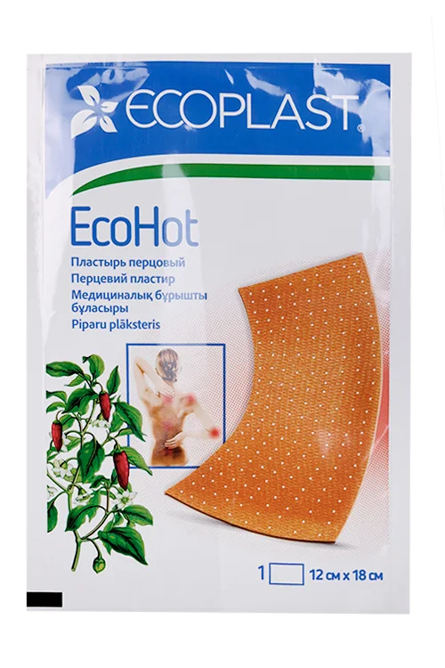 Пластырь Ecoplast EcoHot перцовый 12×18 см