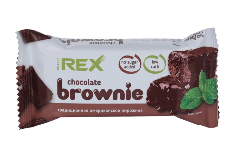 Пирожное ProteinRex Brownie протеин 12% без сахара классич, 50 г