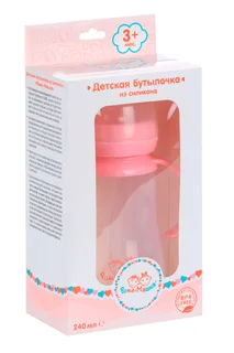 Бутылочка Рома+Машка силикон / ручки / соска силик / соломинка / шир горл 240 мл розовая