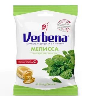 Карамель Вербена леденцовая с начинкой Мелисса 60 гр