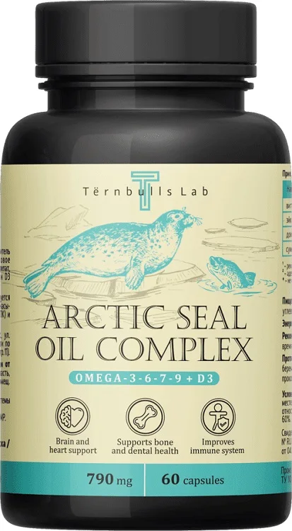 Комплекс с жиром тюленя арктического, TernbullsLab (Омега-3 6 7 9), 60 капсул х1
