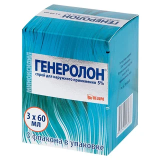 Генеролон Спрей для наружного применения 5% флакон 60 мл 3 шт