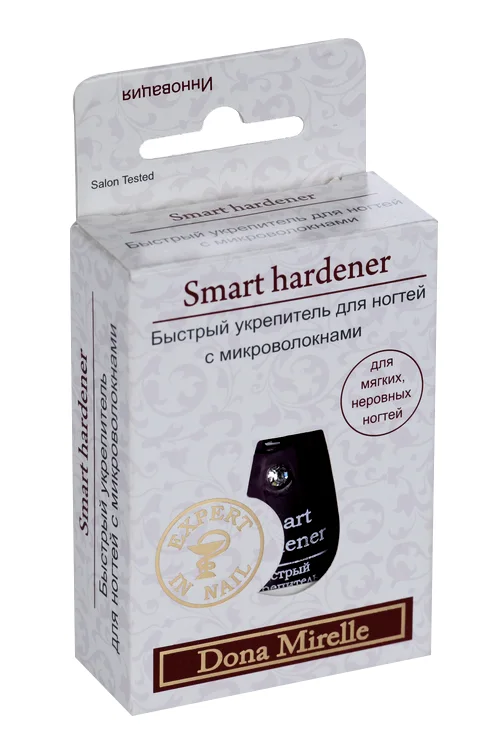 Лак для ногтей Dona Mirelle Smart hardener Быстрый укрепитель с микроволокнами для ногтей 17 мл