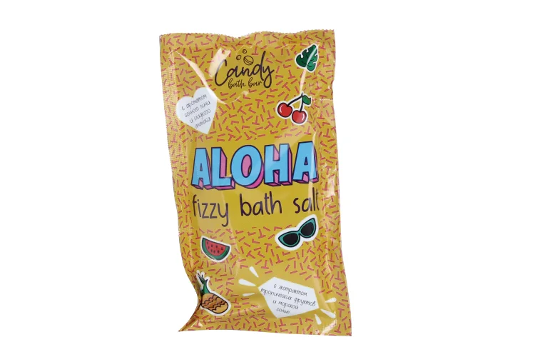 Соль для ванн Катрин шипучая двухцветная Candy bath bar Aloha 100 гр
