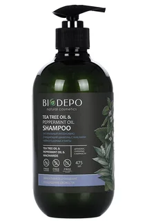 Шампунь Biodepo с маслами чайного дерева / мяты натурал себорег 475 мл