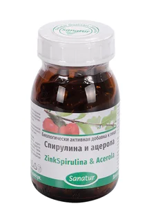 Спирулина и ацерола Sanatur 90 шт капсулы