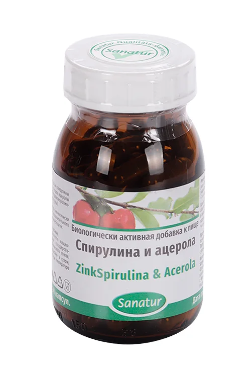 Спирулина и ацерола Sanatur 90 шт капсулы