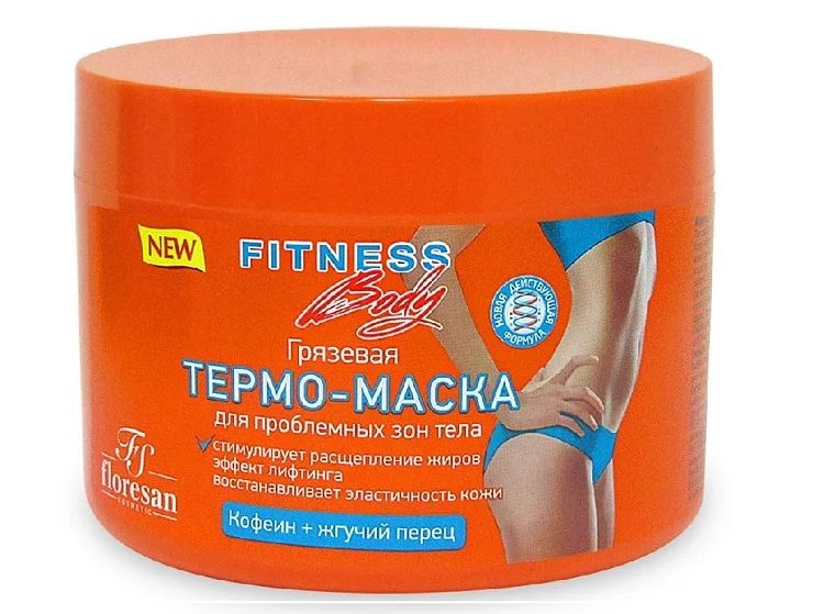 Термо-маска Floresan fitness body грязевая для проблемных зон тела кофеин / жгучий перец 500 мл