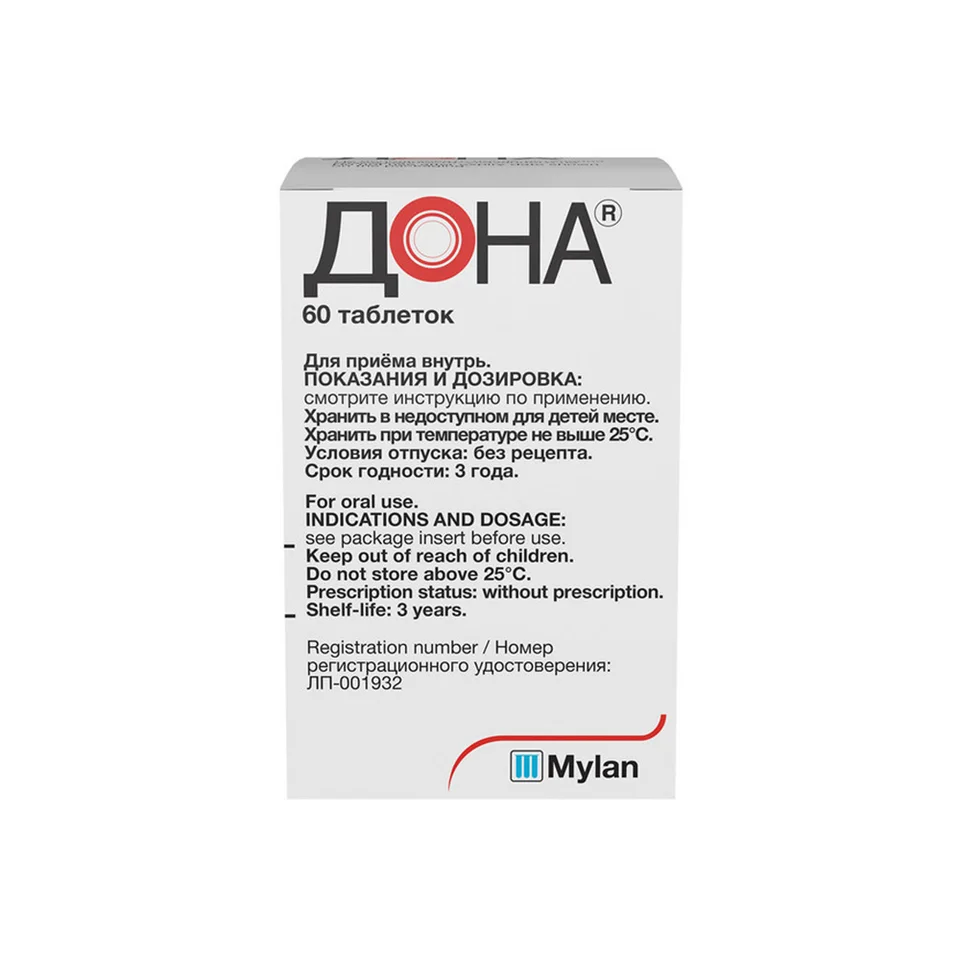 Дона таблетки 750 мг 60 шт