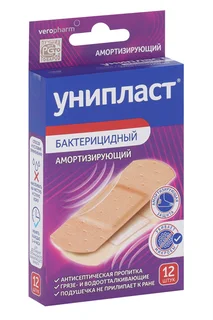 Пластырь Унипласт бактерицид амортизир 12 шт