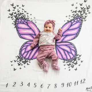 Пеленка MamSi муслиновая 120×120 см порхай как бабочка
