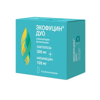 Экофуцин Дуо суппозитории вагинальные 300 мг+100 мг 6 шт