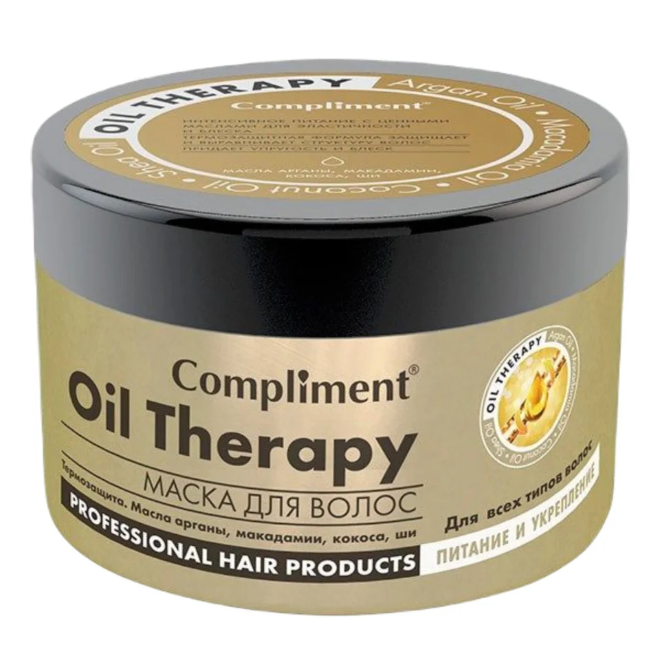 Маска для волос Oil Therapy с маслом арганы Питание и укрепление 500 мл Compliment