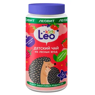 Детский чай гранулированный из лесных ягод KidsLeo, 200 г, Леовит