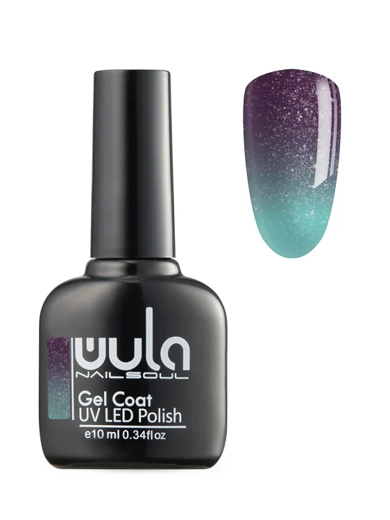 Гель-лак Wula Nailsoul Thermo тон 647 термопереход из темно-лилового в бирюзовый 10 мл