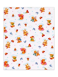 Пеленка Flyzay ситец щенки / белый С2 95×120 cм