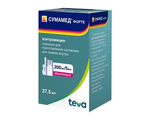Сумамед форте пор. для сусп. внутр. 200 мг/5 мл 35,573г 37,5 мл
