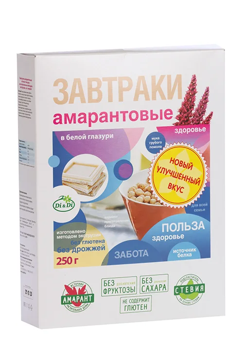 Завтраки Di&Di амарантовые в белой глазури 250 гр