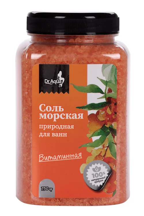 Соль для ванн Dr Aqua Витаминная облепиха, 750 г