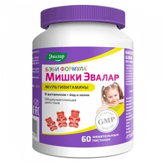 Бэби Формула Мишки Мультивитамины Пастил. Жевательные 60 шт