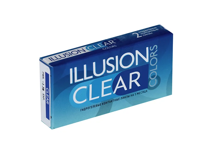 Линзы Illusion clear Colors контактные прозрачные 3 месяца -1,75/8,6/2 шт