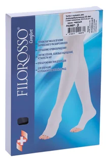 Чулки Filorosso Comfort компресс антиэмболические с силик резинкой 2 класс 50 den черные р 3
