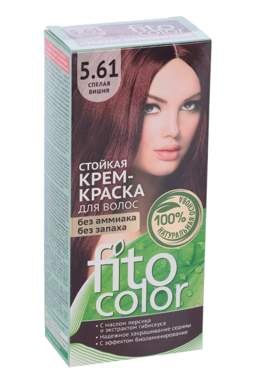 Крем-краска для волос серии Fitocolor тон 5,61 спелая вишня 115 мл