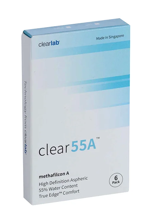 Линзы Clearlab Clear55 А контактные R 8,7 (диоптрия -3,75) 6 шт