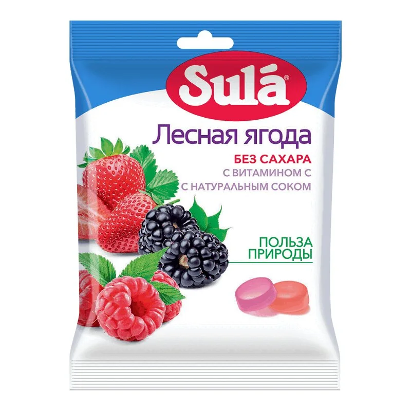 Зула Леденцы Диабетические Лесная Ягода 60 гр 1 шт