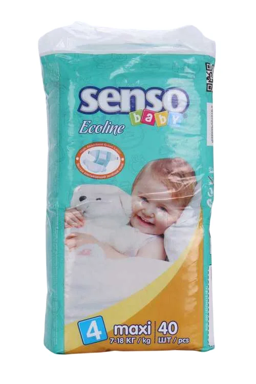 Подгузники Senso baby Ecoline Maxi крем-бальз (7-18 кг) 40 шт