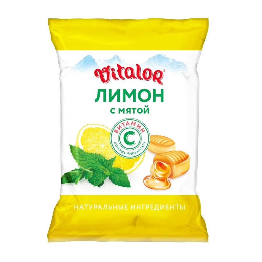 Виталор карамель леденцовая лимон / мята+вит. С 60г