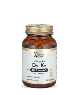 Витамины Debavit D3 4500 ме + K2 120 мкг MK-7 Турция, 90 капсул Халяль