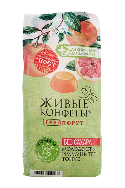 Мармелад Живые конфеты грейпфрут без сахара 170 гр